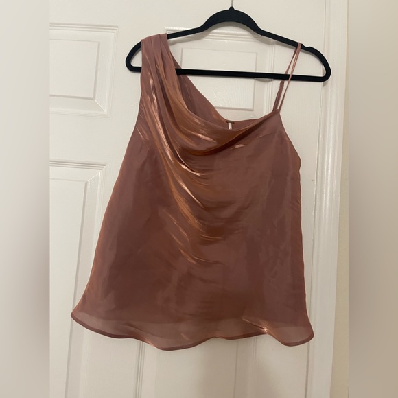 Free People Shimmy Shimmy Top Pink One Shoulder - Picture 15 of 16